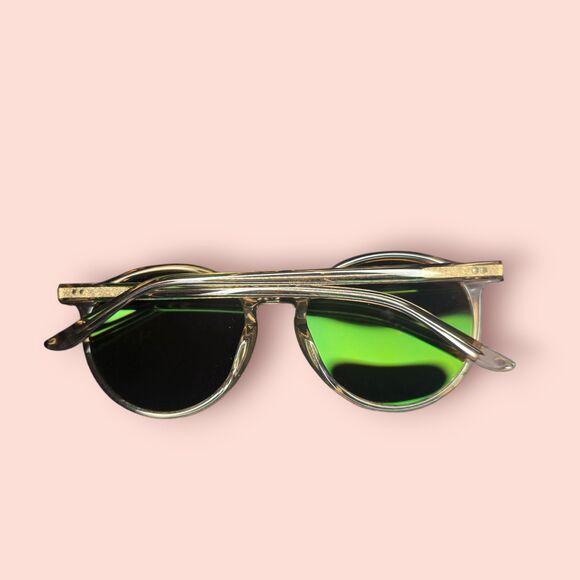 Quince Brixton Polarized Acetate Sunglasses Clear Taupe Brown Lens Round Frame main image 5